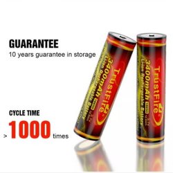 Trustfire 18650 - 3400 mAh - Genopladelig batteri